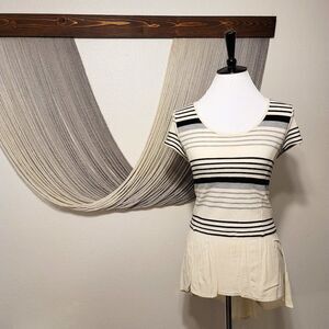 Deletta Striped Hi-Lo Top Sz M